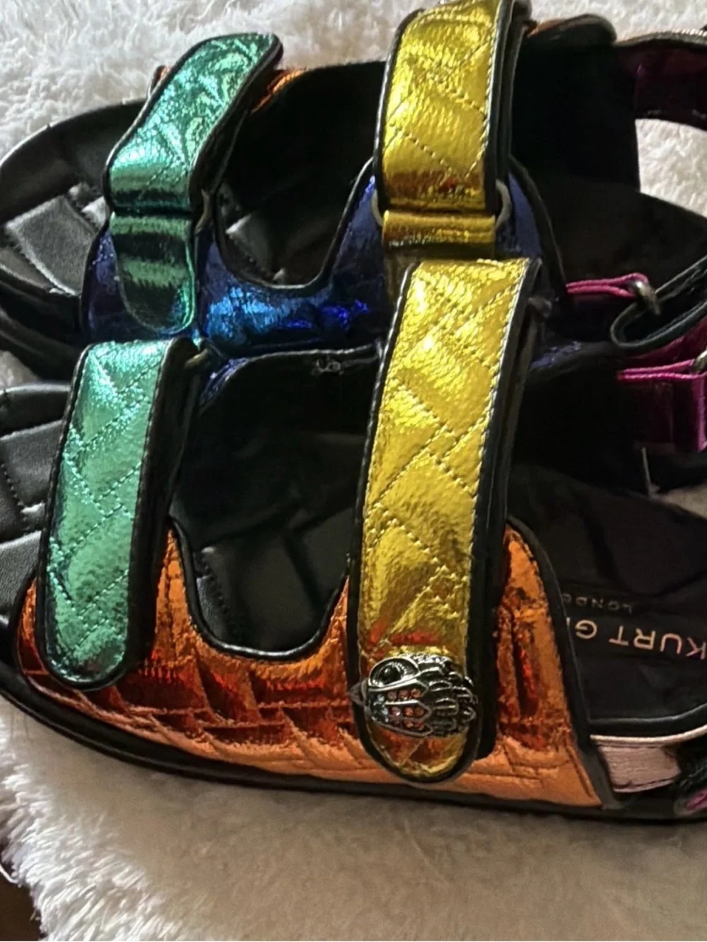 Kurt Geiger Kids Metallic Rainbow Strap Sandals - Multicolor